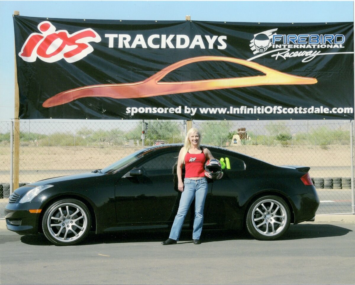 Hunter Storm, The Metal Valkyrie, at Firebird International Raceway, Invited by Infiniti of Scottsdale for a Thrilling Track Day with Pro Autosports.