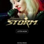 Hunter Storm Social Media Promo Poster - Singer in leather jacket with microphone.